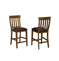 A-America Mariposa Slatback Counter Chair, with Upholstered Seat (2 pack)
