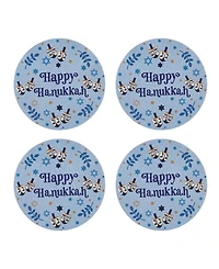 Avanti Happy Hanukkah Woven Braided Round Placemats, Set of 4