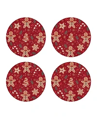 Avanti Holiday Treats Woven Braided Round Placemats, Set of 4