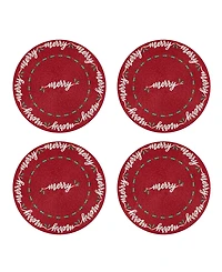 Avanti Merry Holly Woven Braided Round Placemats, Set of 4