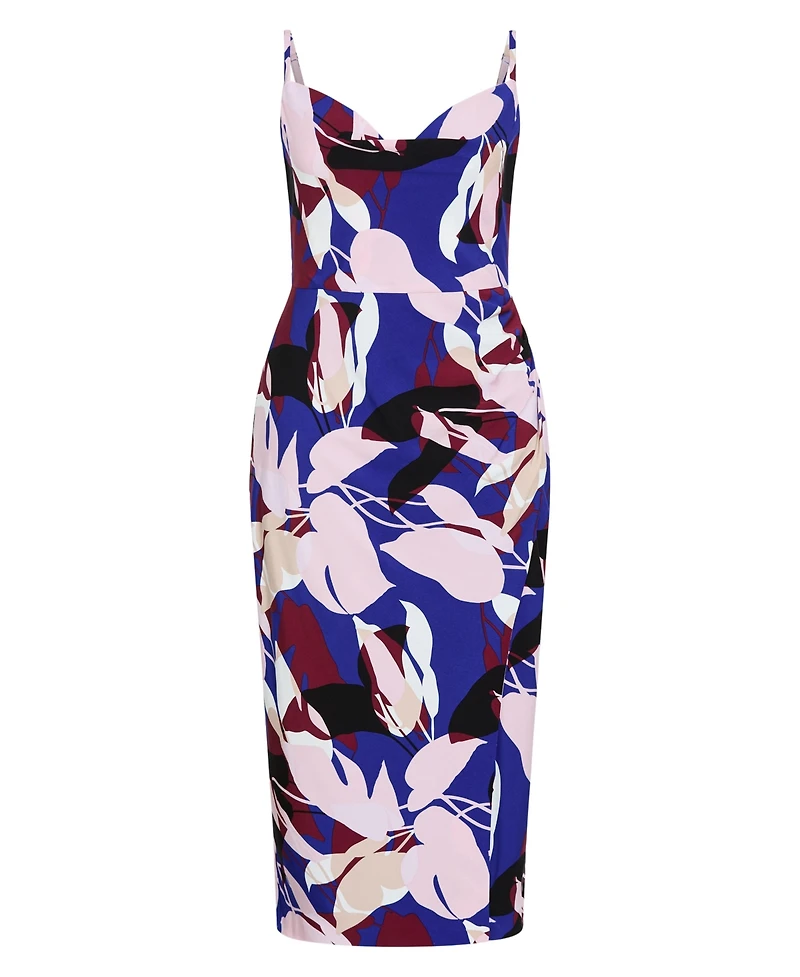 City Chic Women's Mariana Fern Print Midi Dress
