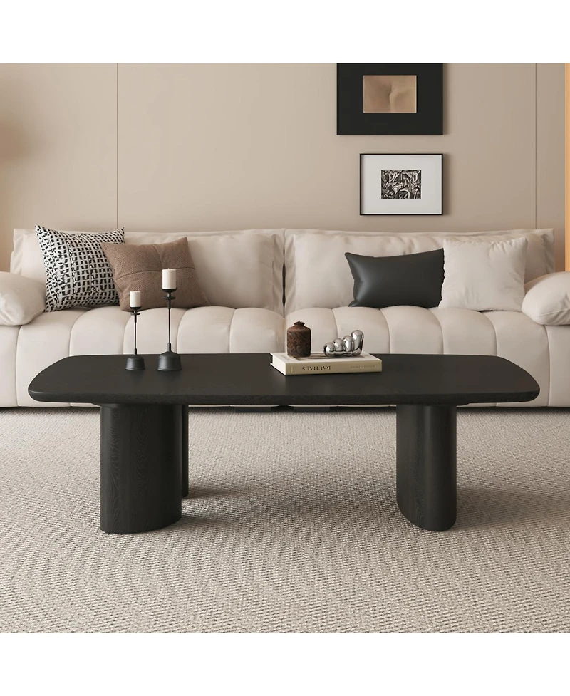 Streamdale Furniture 51.2" Mdf and Ash Veneer Rustic Coffee Table