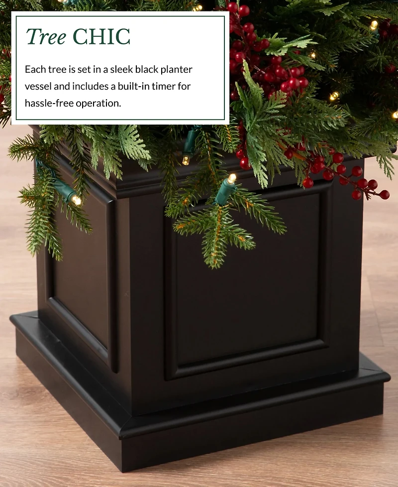 Balsam Hill 4 ft Outdoor Berry Pre-Lit Potted Tree
