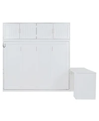Streamdale Furniture Queen Murphy Bed with Desk, Storage Shelves and Cabinets