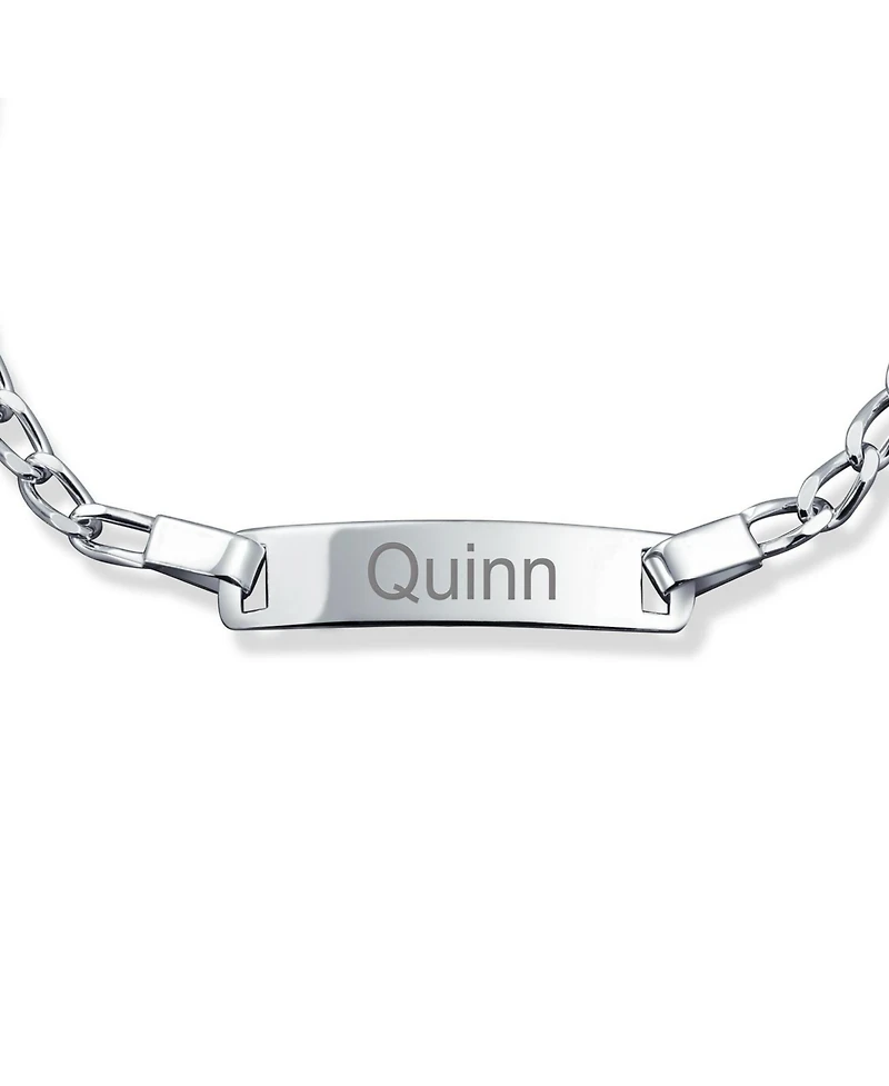 Bling Jewelry Dainty Thin Name Identification Id Bracelet Curb Link .925 Sterling Silver Small Wrist