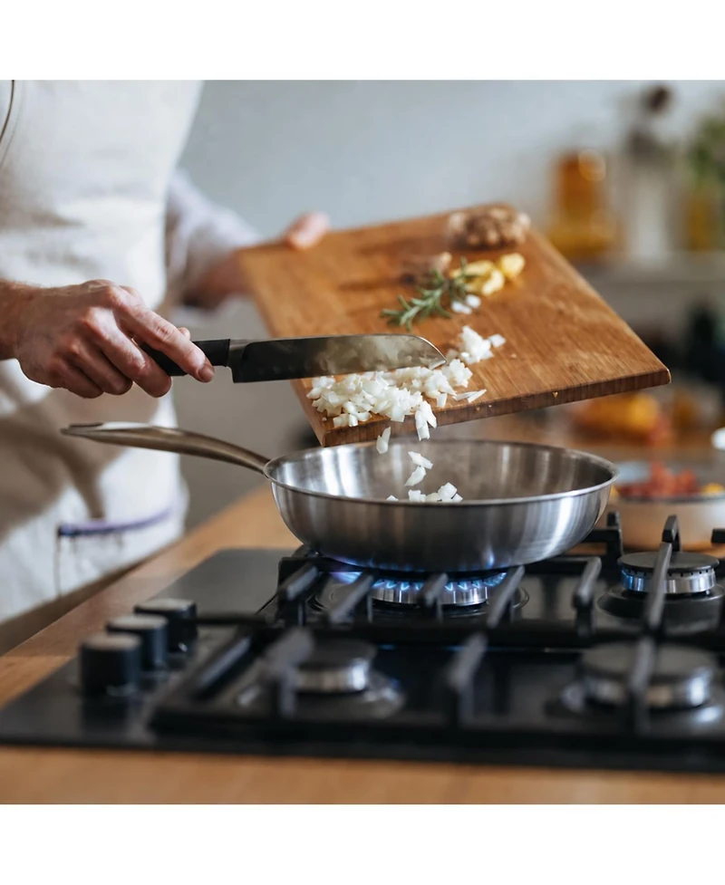Megacasa 8-Inch Triple-Ply Stainless Steel Fry Pan with Lid