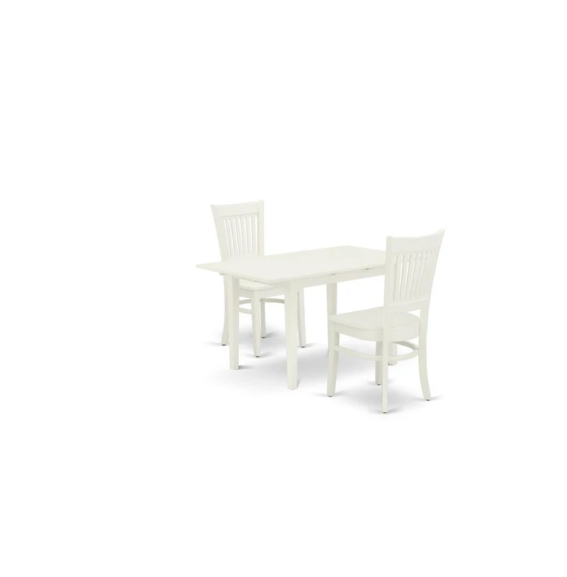 East West Furniture Dining Table- Dining Chairs, NOVA3-lwh-w
