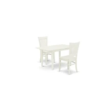 East West Furniture Dining Table- Dining Chairs, NOVA3-lwh-w