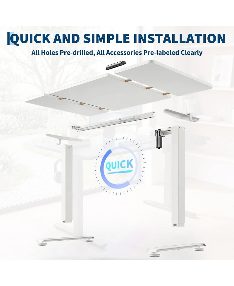 gaomon Electric Standing Desk, Height Adjustable Sit Stand Desk with Memory Presets, Home Office Computer Desk with Cable Management