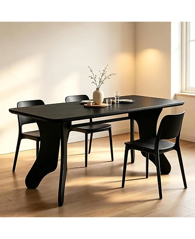 Gaomon 63 in Rectangular Dining Table for 4-6 People, Antler-Inspired Modern Farmhouse Kitchen Table for Dining Room, Living Room or Office