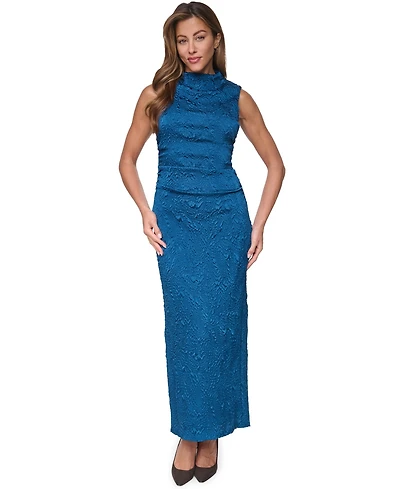 Vince Camuto Petite Cowl-Neck Novelty-Knit Sleeveless Dress