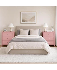 Gaomon 3-Drawer Dresser, 27.6" Modern Bedroom Storage Cabinet with Lacquered Finish, Metal Knobs for Nursery, Living Room or Apartment