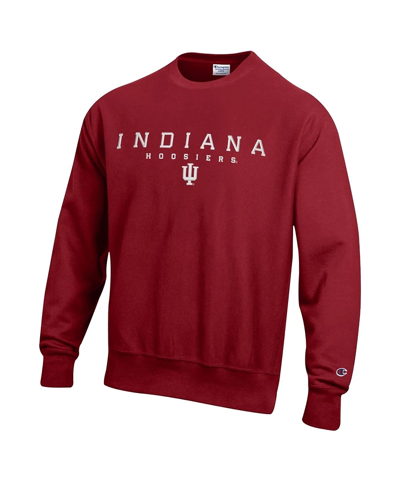 Champion Men's Indiana Hoosiers Relentless Reverse Weave Heavyweight Crewneck Sweatshirt