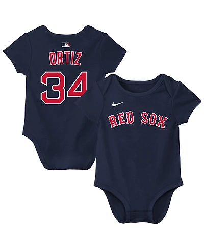 Nike Baby Boys and Girls David Ortiz Navy Boston Red Sox Name & Number Bodysuit
