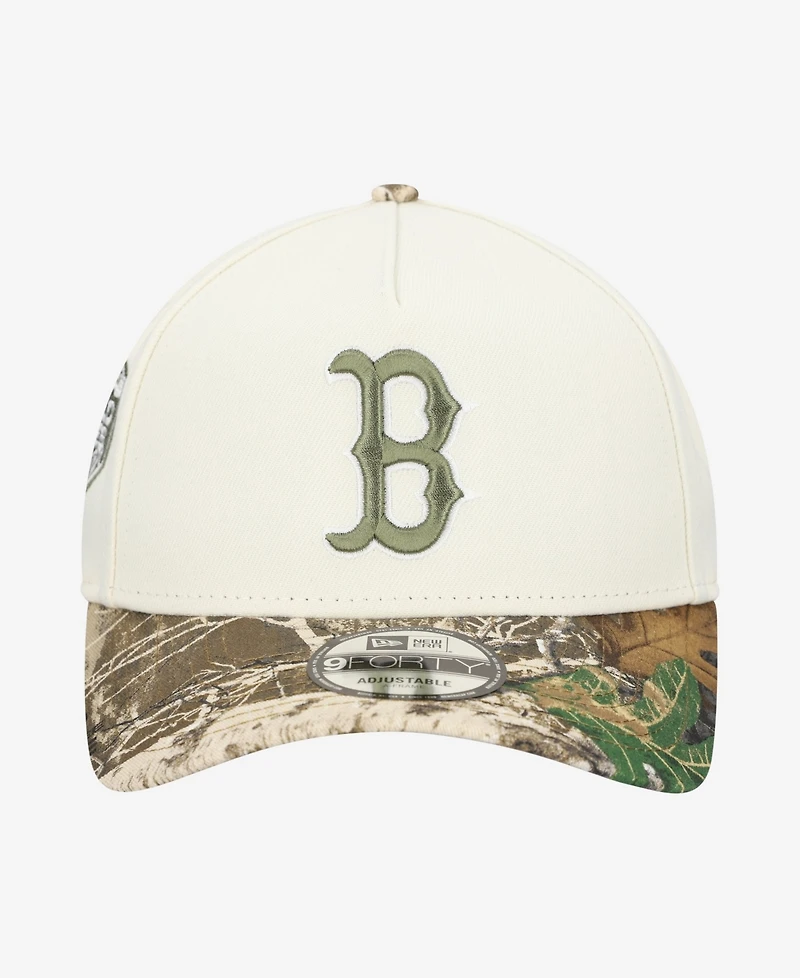 New Era Men's Khaki/Realtree Camo Boston Red Sox 9FORTY A-Frame Adjustable Hat