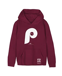 Mitchell & Ness Big Boys and Girls Burgundy Philadelphia Phillies Retro Logo Hoodie