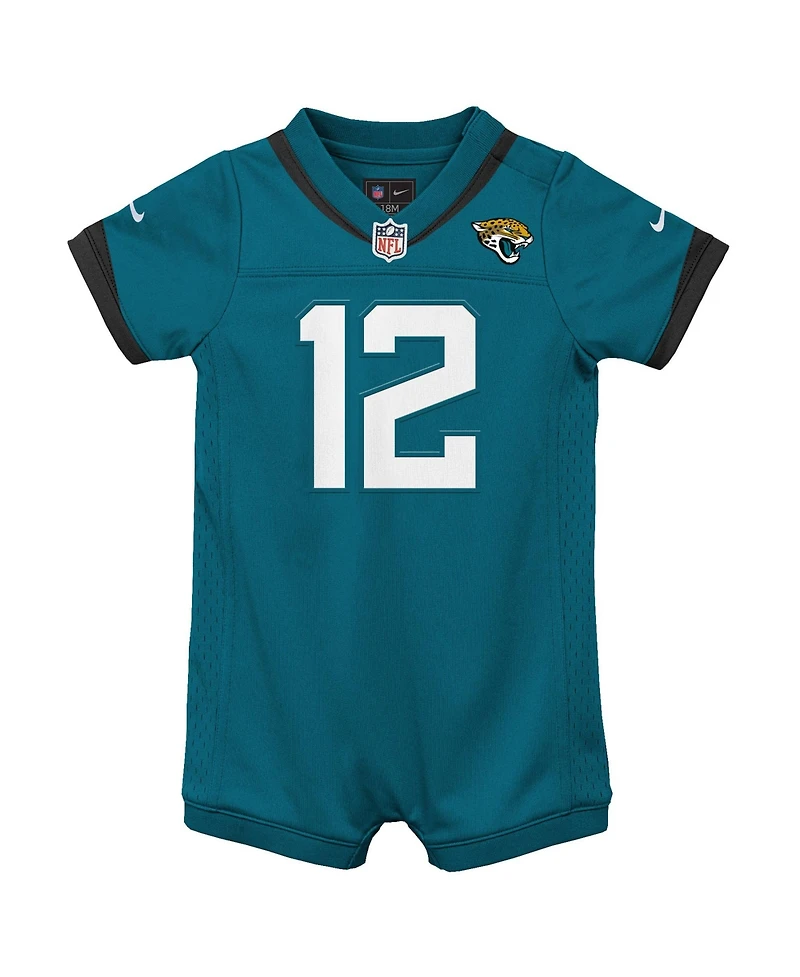 Nike Baby Boys and Girls Travis Hunter Teal Jacksonville Jaguars Romper Game Jersey