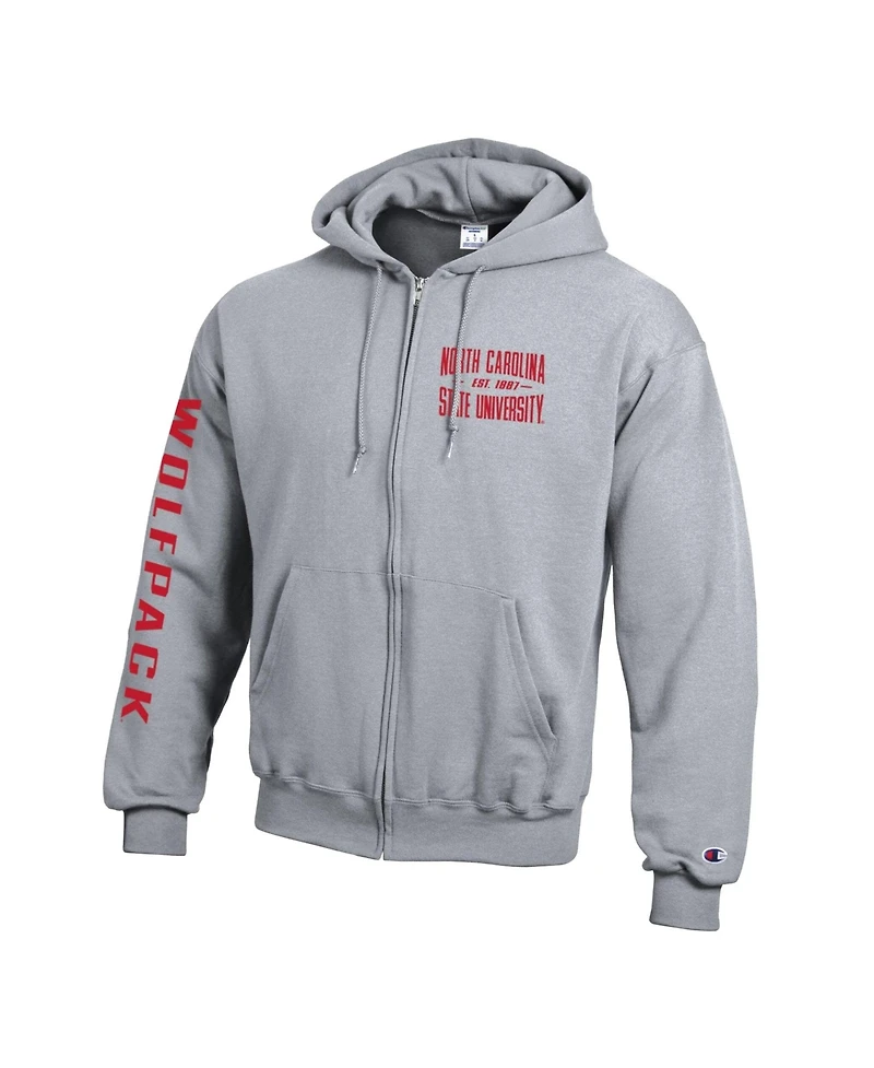 Champion Men's Nc State Wolfpack Varsity Powerblend Full-Zip Fleece Hoodie