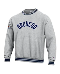 Champion Men's Gray/Navy Denver Broncos Reverse Weave Yarn Dye Sweatshirt
