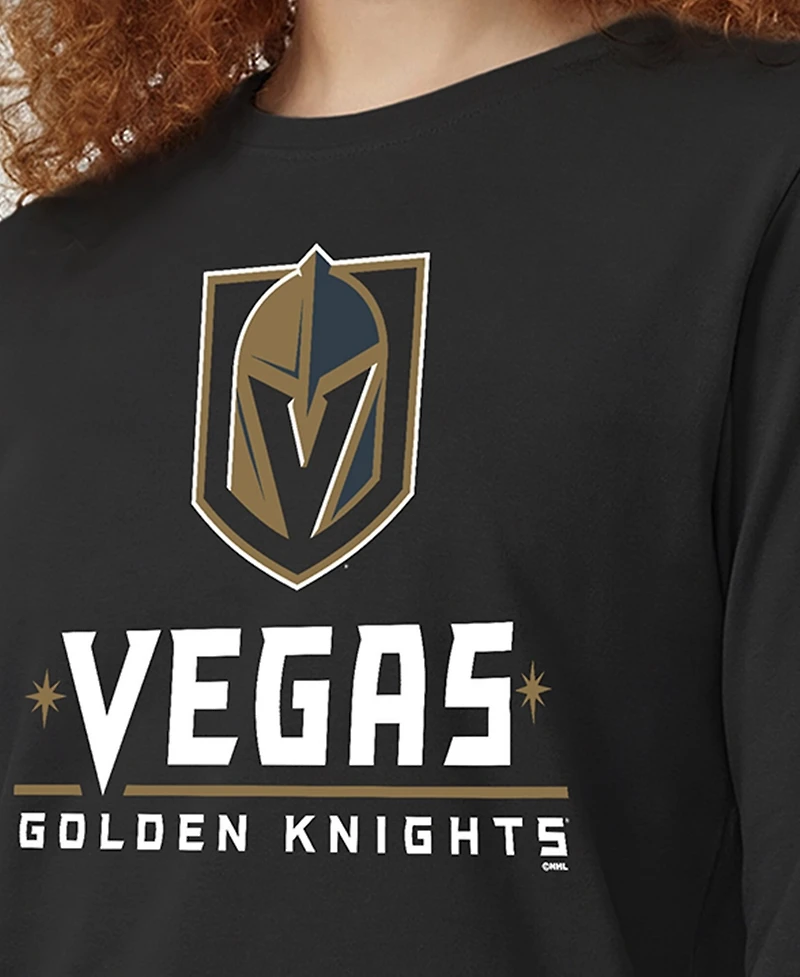 Champion Women's Vegas Golden Knights Wordmark Lockup Long-Sleeve Crewneck T-Shirt
