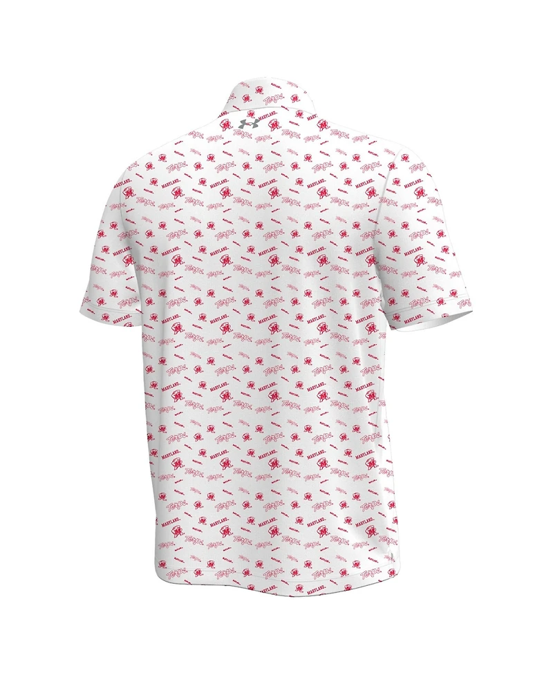 Under Armour Men's White Maryland Terrapins Gameday Armourfuse Polo Shirt