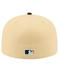 New Era Men's Light Beige Los Angeles Angels Two-Tone Embroidered Visor 59FIFTY Fitted Hat