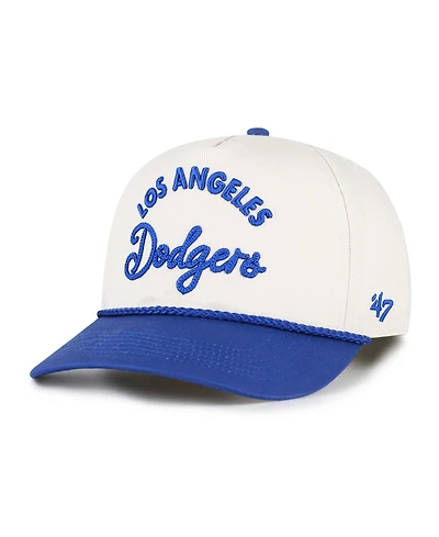 '47 Brand Men's Natural/Royal Los Angeles Dodgers Rope Script Hitch Adjustable Hat
