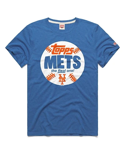 Homage Men's New York Mets Mlb x Topps Baseball The Real One Tri-Blend T-Shirt