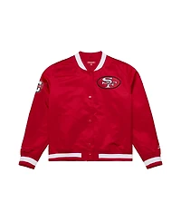 Mitchell & Ness Women's Scarlet San Francisco 49ers 80th Anniversary Satin Full-Snap Jacket