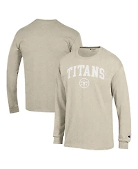 Champion Men's Heather Oatmeal Tennessee Titans White Ink Jersey Long Sleeve T-Shirt