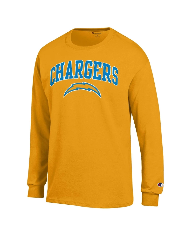 Champion Men's Gold Los Angeles Chargers Arch Over Logo Long Sleeve T-Shirt