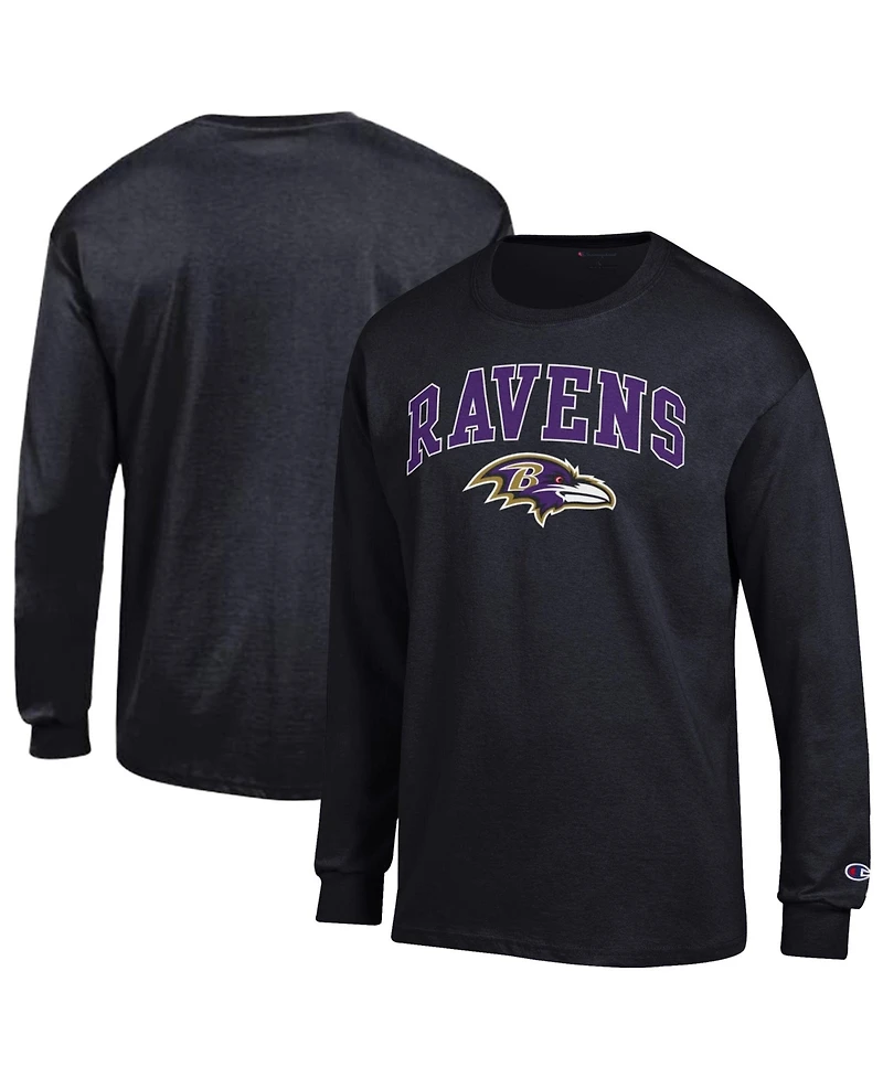 Champion Men's Black Baltimore Ravens Arch Over Logo Long Sleeve T-Shirt