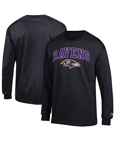 Champion Men's Black Baltimore Ravens Arch Over Logo Long Sleeve T-Shirt