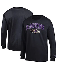 Champion Men's Black Baltimore Ravens Arch Over Logo Long Sleeve T-Shirt