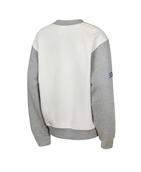 Outerstuff Big Boys and Girls Cream/Gray Los Angeles Dodgers League Power Hit Fleece Sweatshirt