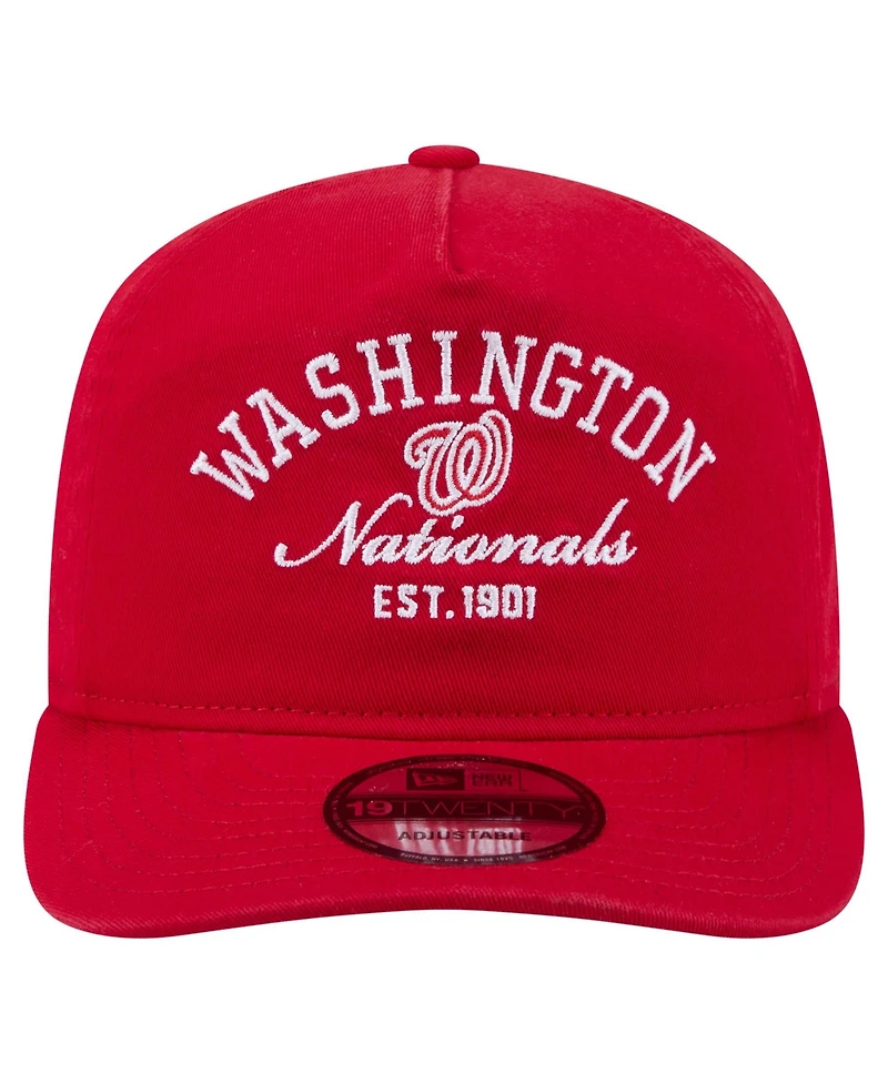 New Era Men's Red Washington Nationals Stacked 19TWENTY Adjustable Hat