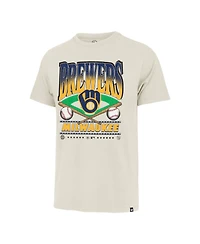 '47 Brand Men's Milwaukee Brewers Straight Shot Two Franklin Graphic Regular-Fit Crewneck T-Shirt