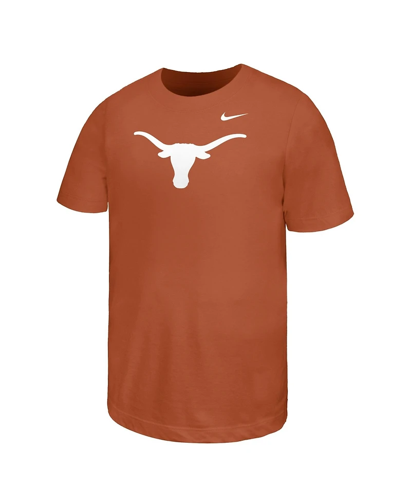 Nike Big Boys and Girls Texas Orange Longhorns Logo T-Shirt