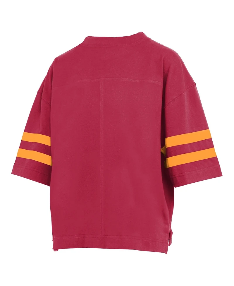 Pressbox Women's Usc Trojans Wayne Tyler Cropped Oversized Crewneck T-Shirt