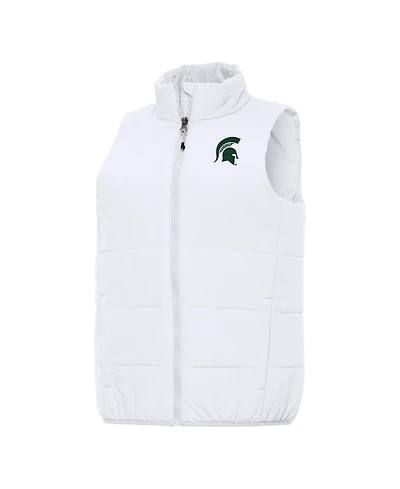Antigua Women's White Michigan State Spartans Experience Full-Zip Vest