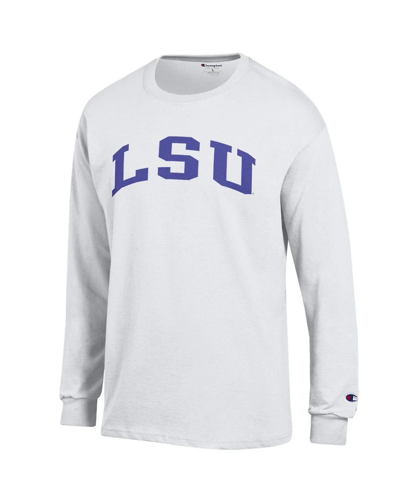 Champion Men's Lsu Tigers Basic Arch Long-Sleeve Screen-Print T-Shirt