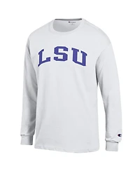 Champion Men's Lsu Tigers Basic Arch Long-Sleeve Screen-Print T-Shirt