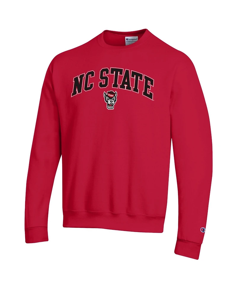 Champion Men's Red Nc State Wolfpack Arch Over Logo Pullover Sweatshirt