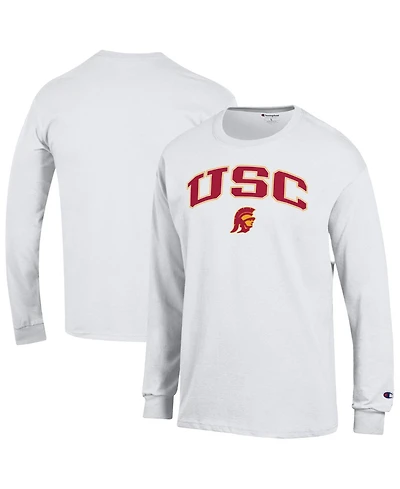 Champion Men's Usc Trojans Arch Over Logo Long Sleeve Screen Print T-Shirt