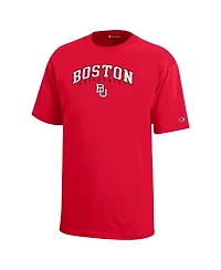 Champion Big Boys and Girls Scarlet Boston University Arch Over Logo T-Shirt