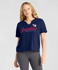 Fanatics Women's Cleveland Guardians Boxy Slub Notch Neck T-Shirt