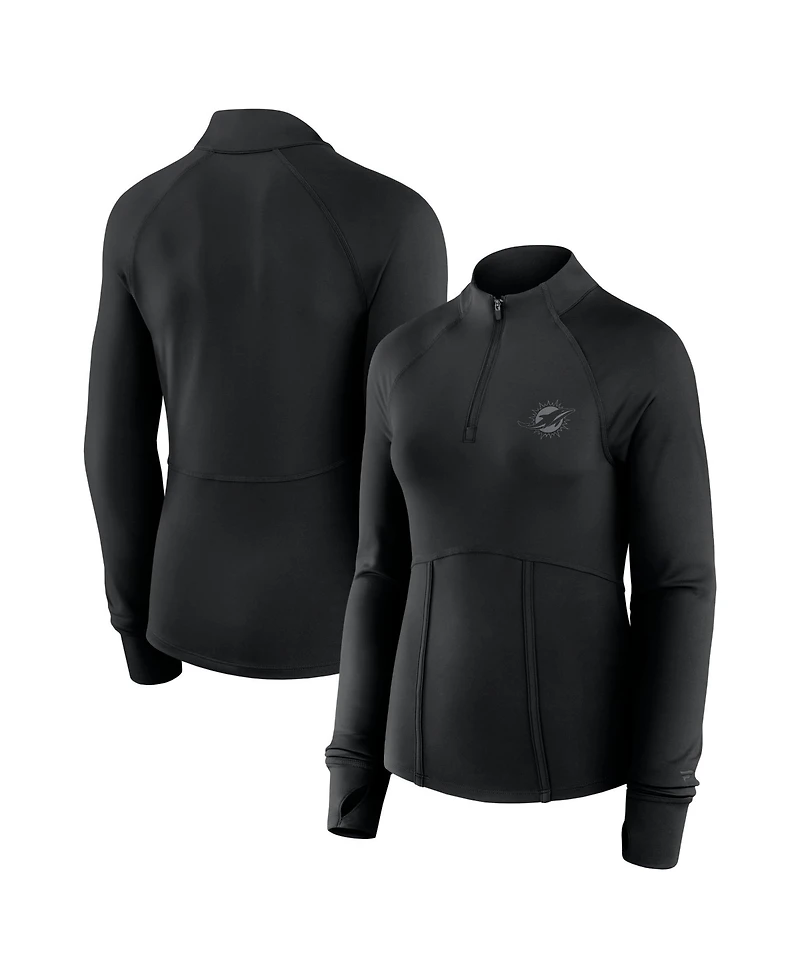 Fanatics Women's Black Miami Dolphins Elements Quarter-Zip Sweatshirt