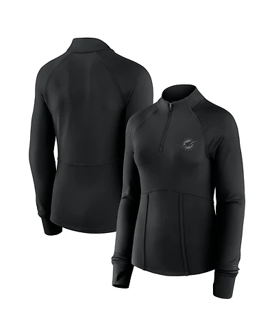 Fanatics Women's Black Miami Dolphins Elements Quarter-Zip Sweatshirt
