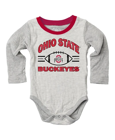 Wes & Willy Baby Boys and Girls Gray Ohio State Buckeyes Jie Hopper Set