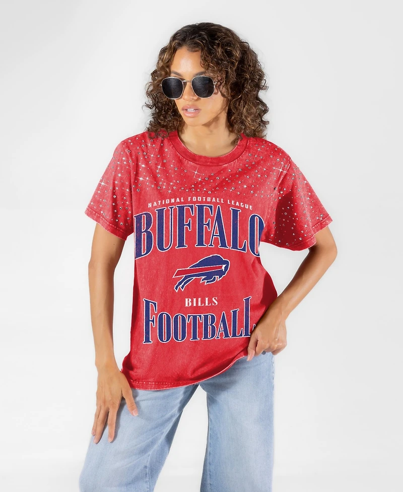 Gameday Couture Women's Buffalo Bills Sparkle Score Washed Micro Rhinestone T-Shirt
